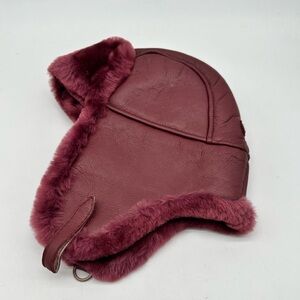 Australia Luxe Collective Maroon Leather Raff Hat